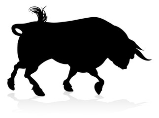 A high quality detailed bull male cow cattle animal silhouette