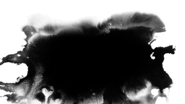 Pretty ink flow on white to use as alpha effects