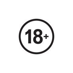 18+ icon symbol vector illustration