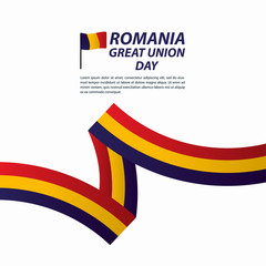 Romania Great Union Independence Day Celebration Banner Vector Template Design Illustration