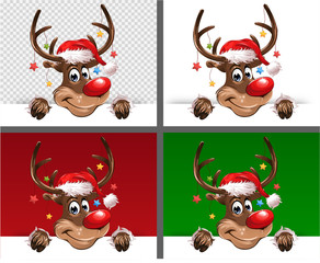Weihnachten Sterne transparent rot grün bunt freundlich Rudulph eps10 Illustration vektor