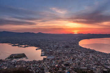 函館山の朝焼け