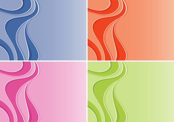 Four abstract background in different colors