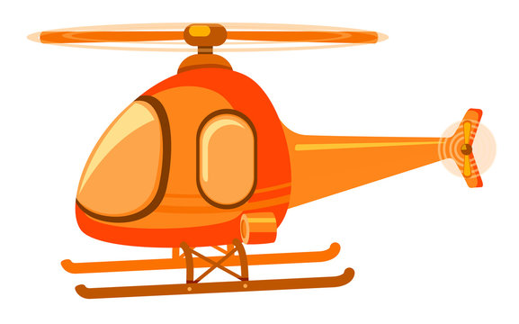 Isolated helicopter in orange color