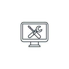 Computer repair creative icon. line illustration. From Services icons collection. Isolated Computer repair sign on white background