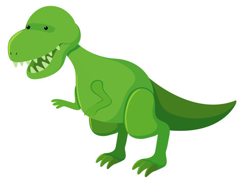 Single picture of tyrannosaurus rex in green