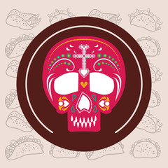 mexican skull mask culture fill style icon