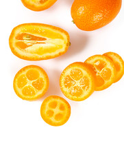 fresh kumquat fruit isolated on white background
