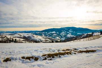 Fototapeta na wymiar Beautiful panorama of mountain slopes