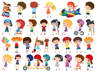 Large set of isolated objects of kids