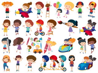 Large set of isolated objects of kids