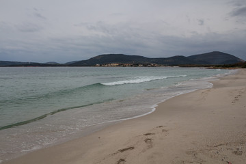 Fototapeta na wymiar City beach in Alghero, Sardinia, Italy