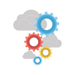 cloud configuration, cloud management, flat style, original design