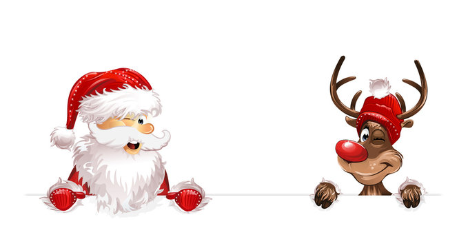 Weihnachten Weihnachtsmann Rudulph unten eps10 Illustration vektor