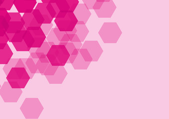 Background design with pink hexagon patterns