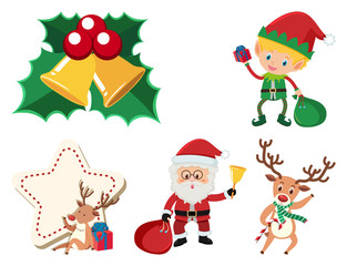 Obraz na płótnie Canvas Christmas set with Santa and elf