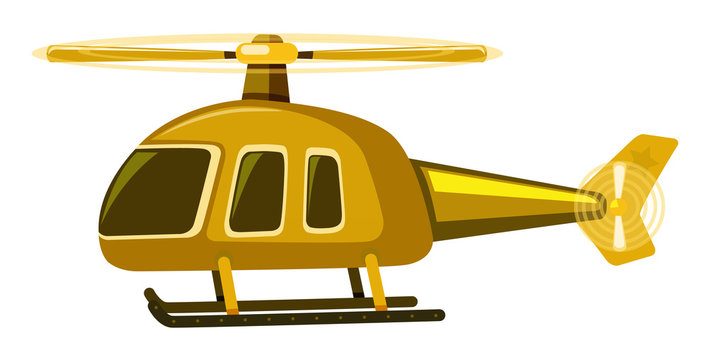 Single picture of helicopter in yellow color