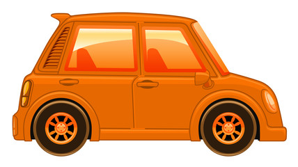 Single picture of car in orange color