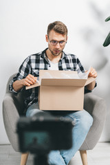 Young adult popular blogger making online stream for social media