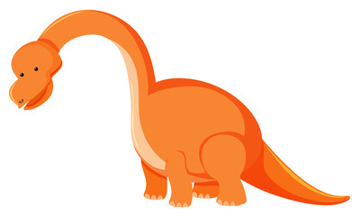 Single picture of brachiosaurus in orange color