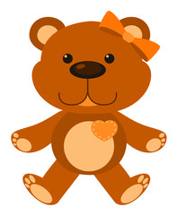 Single picture of teddybear in orange color