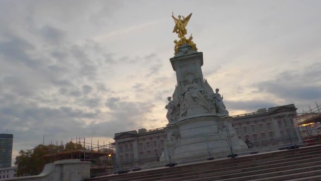 Rotating hyper lapse of the victory memorial at Buckingham palace in London United kingdom