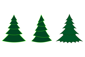 Christmas trees  isolated on white background. 