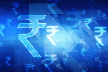 Rupee currency . 2D rendering illustration