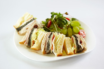 Ham and cheese sandwich with salad 