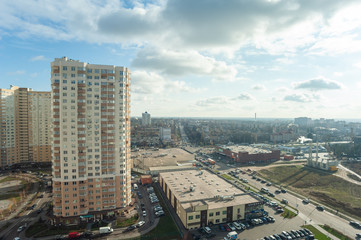 V. Chornovola street, city Brovary, country Ukraine -30.11.2019: city landscape.