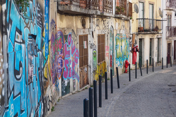 Graffiti wall / street art in Lisbon, Portugal