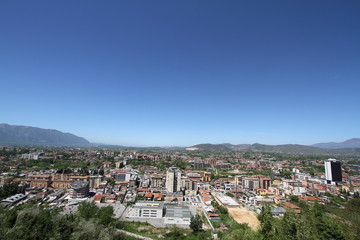 Fototapeta na wymiar Frosinone, Italy - April 27, 2013: Panoramic photo of the center of the Ciociaria town, provincial capital