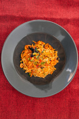 asian food fried noodle on the table