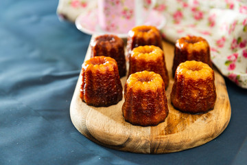 Canele is a small French pastry with rum and vanilla