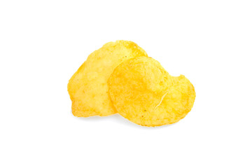 potato chips on a white background isolated