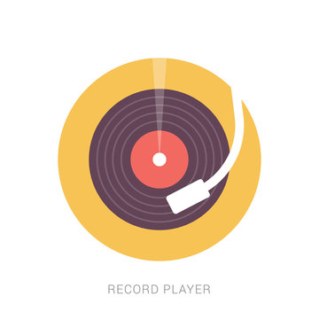 Retro turntable vinyl record player vector