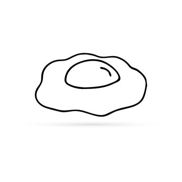 recommend clip art: doodle omelette icon, kids hand drawing art line, egg, food vector illustration