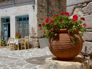 In the old town of Naxos island, Greece