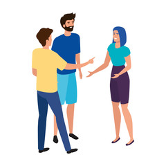 Fototapeta premium young people meeting avatar characters vector illustration design