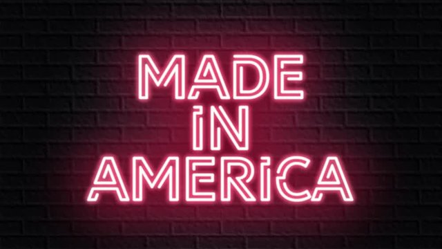 red neon video animation made in america