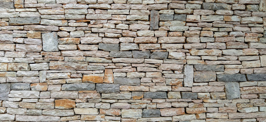 Cool and modern huge wallpaper wall made of natural materials like stone and rocks making a brick wall with uneven bricks