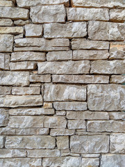 Modern uneven bricks made of stone and rock making an interesting wall for indoors and outdoors