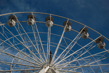 Christmas market in France and Christmas tree