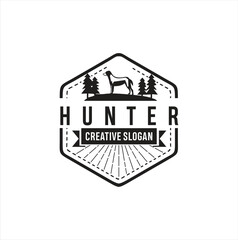 Dog Vintage Logo . Dog Logo .Animal logo illustration vintage vector 