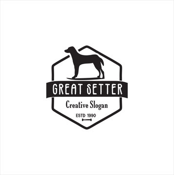 Dog Vintage Logo, Dog Logo Hipster Retro, Animal logo illustration vintage vector 