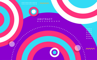 Colorful abstract circle geometric background design. Pop modern template design