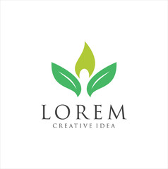 Wellness Yoga Logo Design . natural health wellness fitness and yoga logo design .Human health logo design . Leaf Wellness Logo