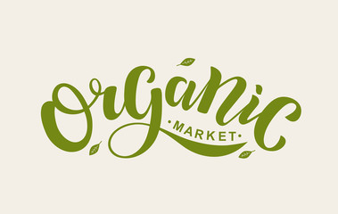 Hand sketched Organic Market text.