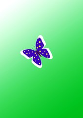 Wallpaper: butterfly on a green abstract background using illustration