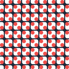 Seamless abstract pattern with rounded shapes. Vector texture with circles and squares